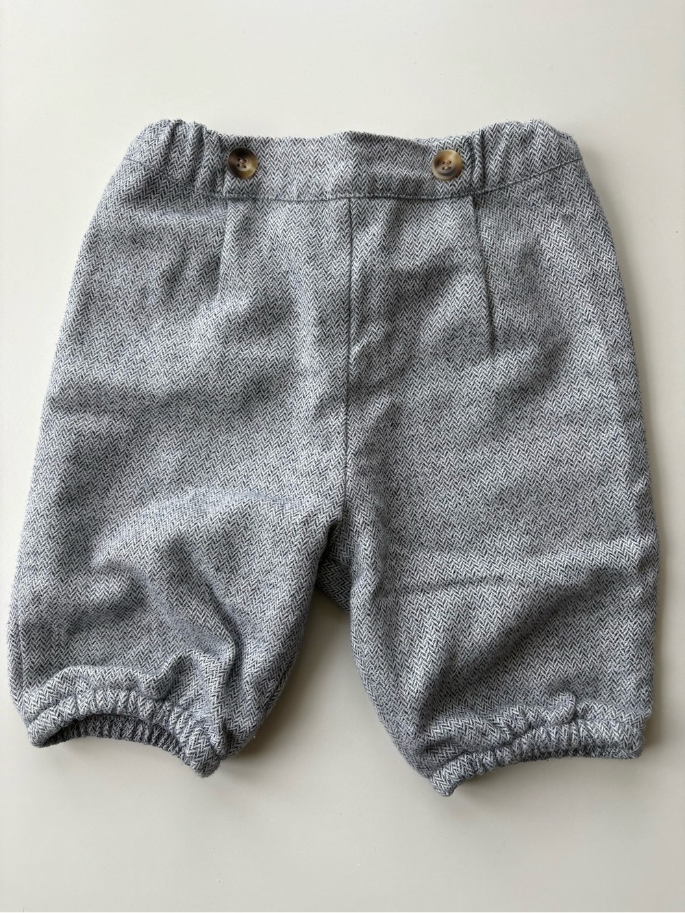 Light Blue Herringbone Trousers by Thomas Brown / Trotters London